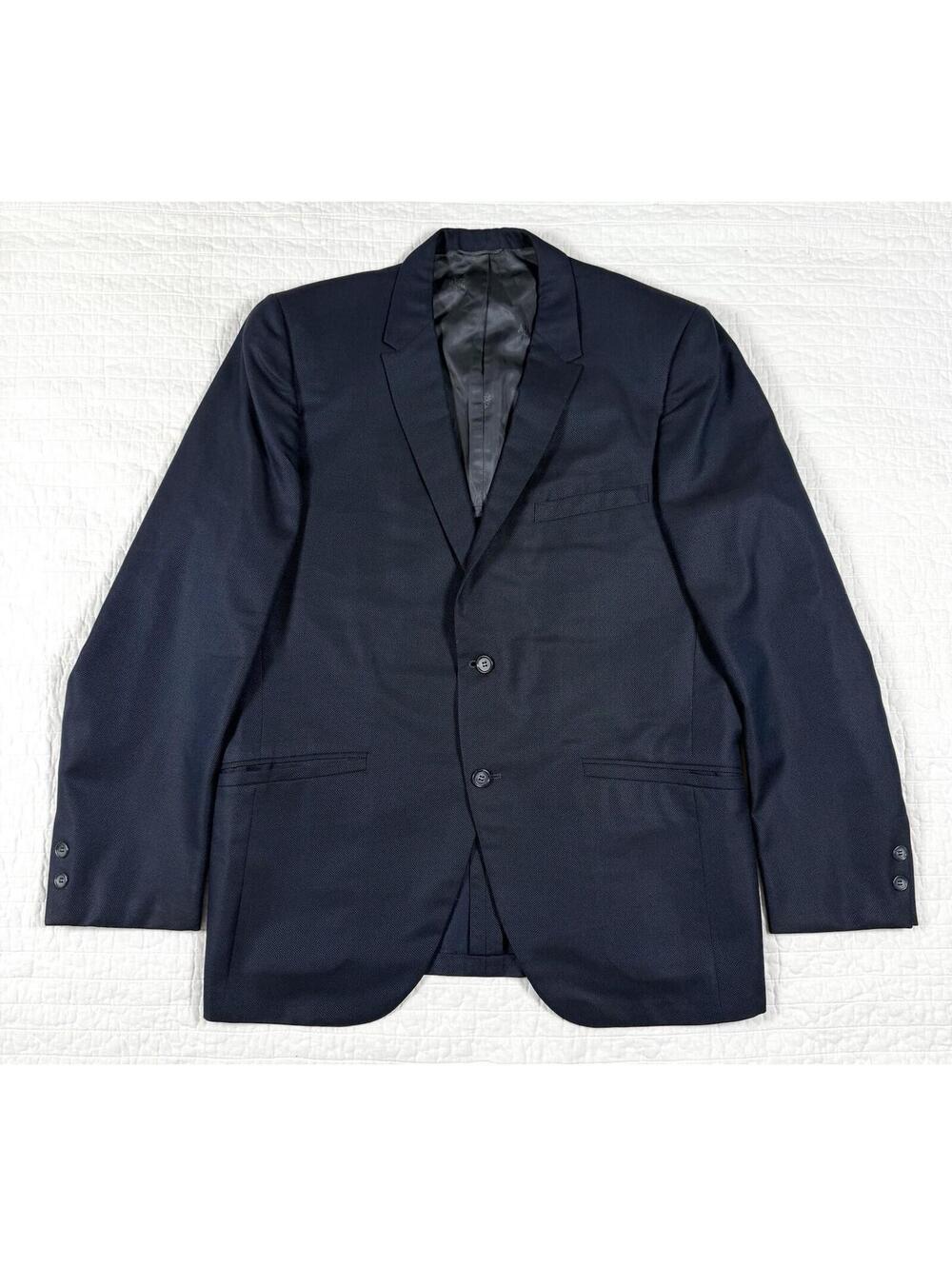 Sears Kings Crown Mens 40R Navy Wool Blazer Sport Coat USA Classic Vintage